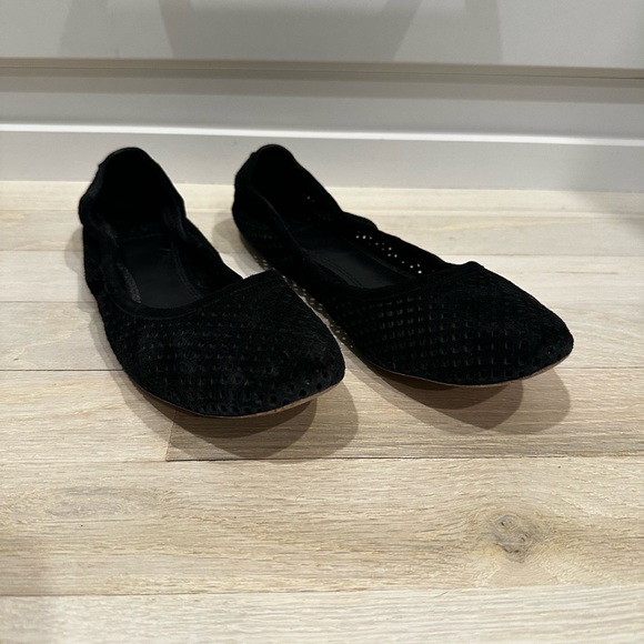 Tory Burch Shoes - Tory Burch Jesse Perforated Ballet Flat in Black Suede - Size 7.5
